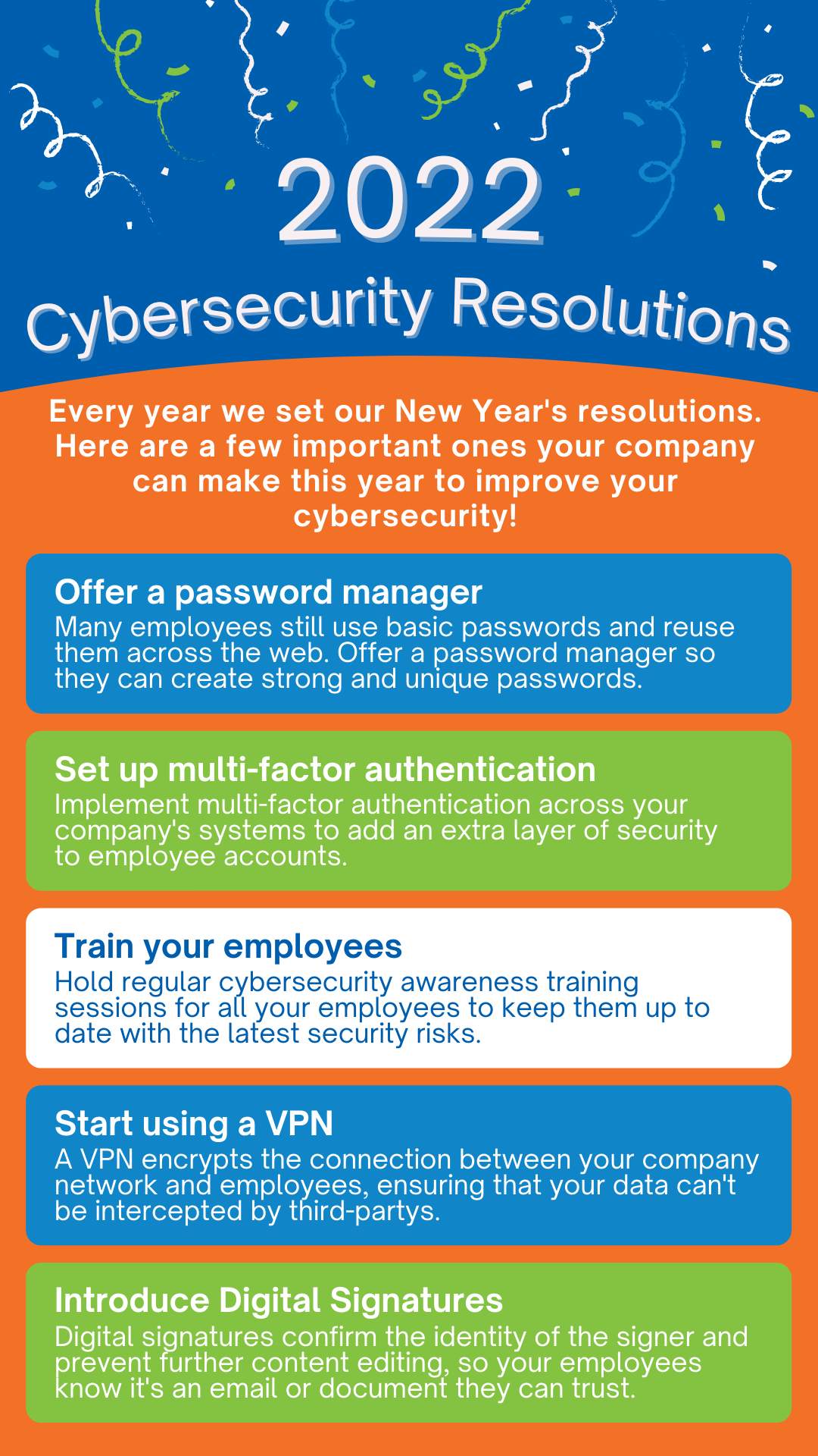 Infographic Cybersecurity resolutions to start 2022 on a good note